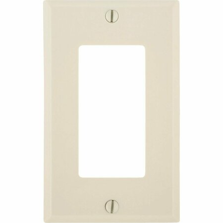 LEVITON Decora 1-Gang Smooth Plastic Rocker Decorator Wall Plate, Light Almond 026-80401-00T